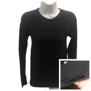 CHAMPION SEMI FITTED BLACK LONG SLEEVE WORKOUT TOP • Sz S